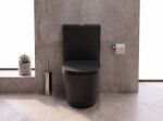 CERANO - WC kombi Carlito, Rimless - bezokrajové splachování + Slim/SoftClose sedátko - spodní/zadní odpad - černá matná - 61x36,5 CER-433866