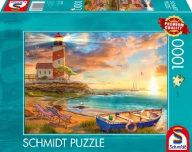 SCHMIDT Puzzle Západ slunce nad zátokou s majákem