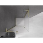MEXEN/S - Velar L sprchový kout, posuvné dveře 120 x 120, dekor, zlato kartáčovaná 871-120-120-33-55
