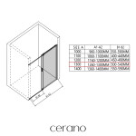 CERANO - Sprchový kout Santoro - pravá - 6 mm - černá matná, mléčné sklo - 130x80 - posuvný CER-665782