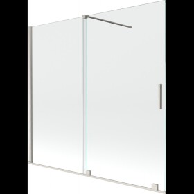 MEXEN/S - Velar dvoukřídlá posuvná vanová zástěna 170 x 150, transparent, nikl kartáčovaný 896-170-000-01-97