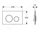 GEBERIT - Sigma21 Ovládací tlačítko splachování, chrom/pískově šedá 115.884.JL.1