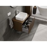 MEXEN/S - Rivel koupelnová skříňka pod umyvadlo 70, 1 šuplík, reliéf , ořech 91A20-07047-1-BF86