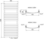 MEXEN/S - Bachus radiátor + topná tyč 1200 x 500 mm, 600 W, černá W109-1200-500-2600-70