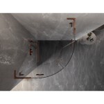 MEXEN/S - Lunar L sprchový kout čtvrtkruh křídlový 70 x 70, transparent, růžové zlato 833L-070L-070P-60-00
