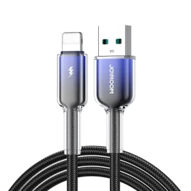 Joyroom S-A42 Crystal-Clear Series Nabíjecí kabel USB-A (M) - Lightning (M) 3A 1.2m černá (6956116728137)