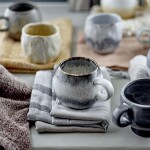 Bloomingville Kameninový hrnek Paula Grey 250 ml, šedá barva, keramika