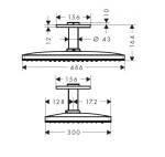 HANSGROHE - Rainmaker Select Hlavová sprcha 460, 3 proudy, sprchové rameno 10 cm, černá/chrom 24006600