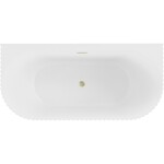 MEXEN/S - Sella volně stojící vana nástěnná reliéf 170 x 80, bílá mat, sifon a přepad zlatá kartáčovaná 52711708001-55