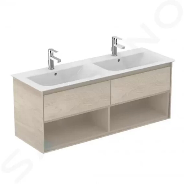 IDEAL STANDARD - Connect Air Skříňka pod dvojumyvadlo, 1300x440x517 mm, dekor světlé dřevo/světlá hnědá mat E0831UK