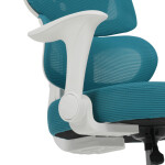 Dětská židle, výškově nastavitelná, modrá síťovina, KA-K1063 BLUE