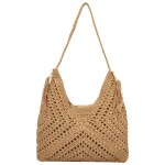 Módní dámská boho kabelka na rameno Ibolya, béžová