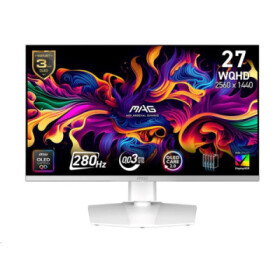 MSI LCD MAG 272QPW QD-OLED X28,26.5" 2560x1440 QD-OLED,280Hz,178/178,250nits,VESA,HDMI,DP,USB-C,Audio,White EDF_2666463