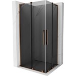 MEXEN/S - Velar L Duo sprchový kout, posuvné dveře 100 x 90, grafit, růžové zlato 871-100-090-02-43-60