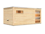 Venkovní finská sauna předsíní Karibu Hygge, 508 276 210 cm