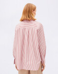 Armedangels Striped Loose Fit Blouse 3478 oatmilk-mars red S