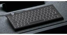 Keysonic KSK-5010ELC černá / Mini klávesnice / DE QWERTZ / USB / bílé podsvícení / zdvih 2 mm (60950)