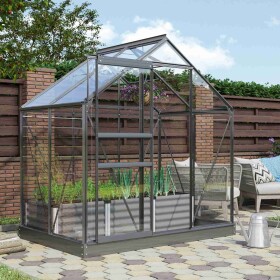 Skleník z čirého kaleného skla Vitavia Venus 2500, sklo 3 mm (černý)