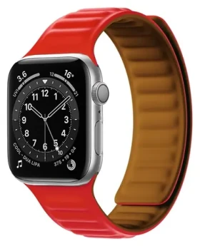 Hurtel Magnetic Strap Apple Watch 45mm červená / Řemínek / Magnetický / M/L