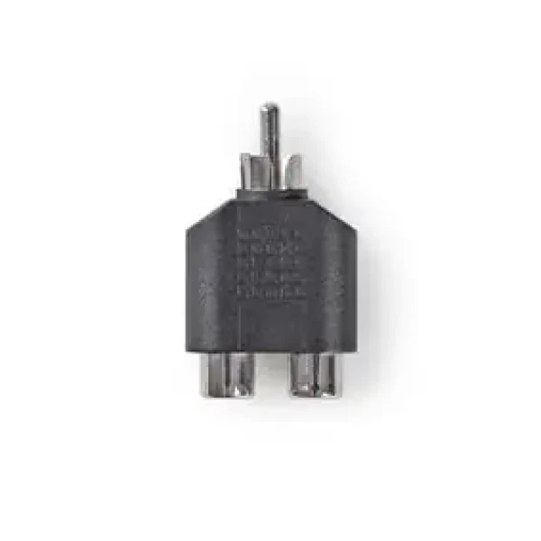 Nedis Subwoofer adaptér RCA (M) - 2x RCA (F) černá / pozinkovaný (CAGB24940BK)