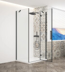 GELCO - TRINITY BLACK čtvercový kout 800x800 pravý, čiré sklo, GT5680-80CR-B GT5680-80CR-B