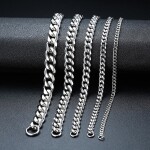 Pánský ocelový náhrdelník Erich, mm řetízek chirurgická ocel, Stříbrná cm mm