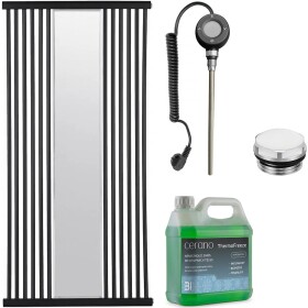 CERANO Koupelnový elektrický radiátorový set Maximus - WIFI - 600W - černá matná - 1510x740 mm
