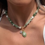ELENYS Green Aventurine | Náhrdelník s pravým přírodním avanturínem Délka náhrdelníku: 43 cm