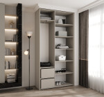 Zásuvky pro šatní skříně COMO Barva korpusu: Bílá, Rozměry: 40 cm, Počet: 1 sada - 2x šuplík