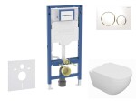 GEBERIT - Duofix Set předstěnové instalace, klozetu Oudee a sedátka softclose, tlačítko Sigma20, bílá/pozlacená SANI11CA3125B