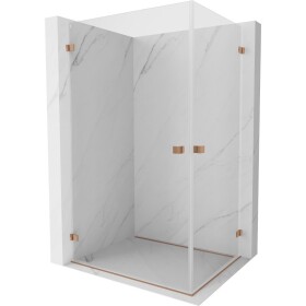 MEXEN/S - Lunar-B Duo sprchový kout dveře křídlové 90 x 80, transparent, měď kartáčovaná 832-090L-080P-65-00