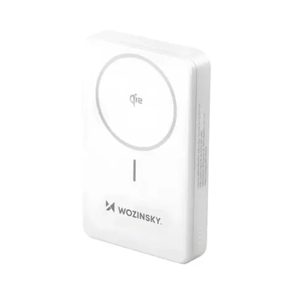 Wozinsky WLWP-10KA0Y3WS bílá / Powerbanka / 10000 mAh / 22.5W / Qi2 / stojánek / USB-A + USB-C