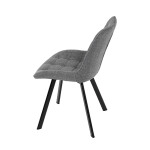 Židle jídelní, šedá látka, nohy černý kov