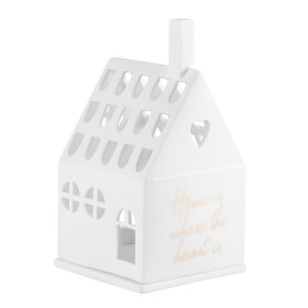 Räder Porcelánový svícen domeček Home is, bílá barva