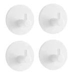 MSV KHEO háčky na ručníky 4 ks matně bílé / ocel / samolepící / 45 x 27 mm (3700703990093)