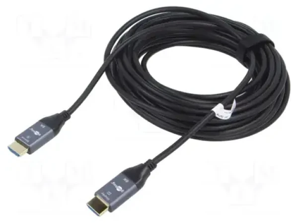 Goobay optický hybridní HDMI kabel (AOC) černá/šedá / Kabel HDMI / AOC hybridní / 8K 60Hz / 48 Gbit/s / 10 m (76274)