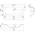 MEXEN - Vela umyvadlo zapuštěné do desky 81 x 46,5, bílá lesk 25238000