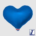 Balónek srdce modré metalické 45 cm Balónek srdce modré metalické 45 cm