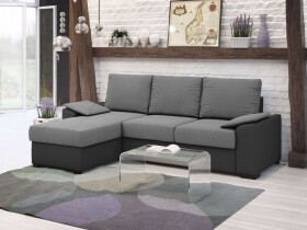 FRONTI Rohová rozkládací sedačka LOCUS šedá-tmavěšedá - SAWANA 21 + SAWANA 96 17556