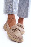 Semišové dámské mokasíny S.Barski HX52-222 Béžová 39