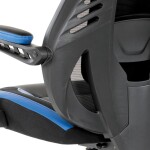 Herní křeslo, modrá, černá ekokůže a černá látka a síťovina MESH, PCA mech