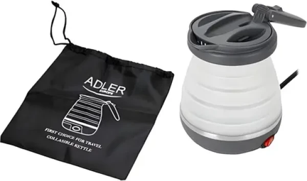 Adler AD 1370UK / Cestovní rychlovarná konvice / silikonová / 0,6 l / UK zástrčka (AD 1370UK)