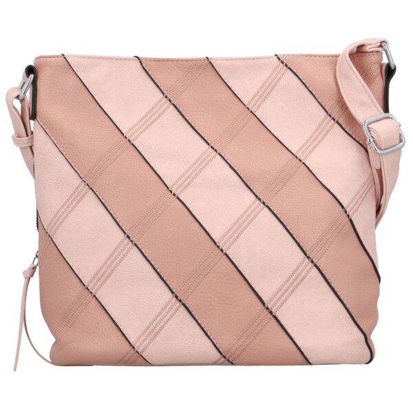 Trendy dámská koženková crossbody kabelka Argiris, růžová