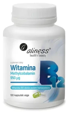 Aliness Vitamin B12 Methylcobalamin 950 µg / Doplněk stravy / 100 kapslí / bez lepku / bez cukru