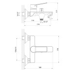 AQUALINE - SINTRA nástěnná vanová baterie, černá mat SX010B