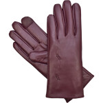 Semiline Dámské kožené antibakteriální rukavice Crimson