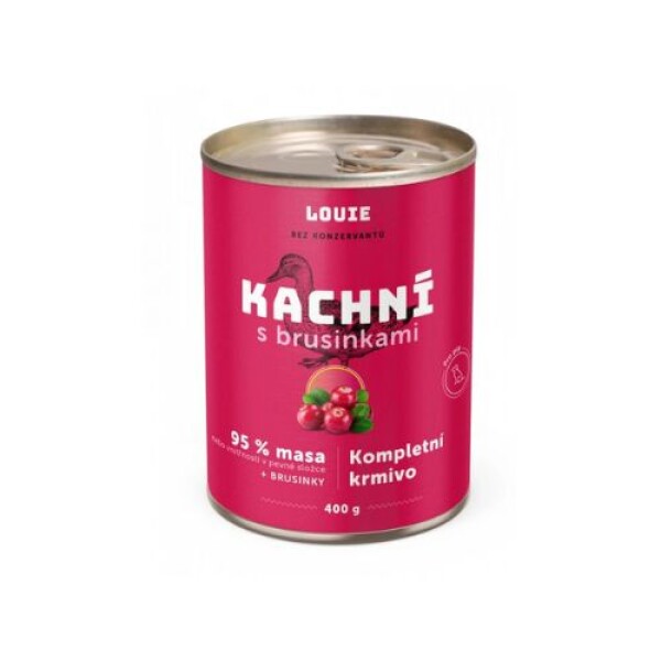 Louie konzerva Kachní s brusinkami Hmotnost: 400g