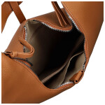 Módní dámská koženková kabelka na rameno Marixa, hnědá