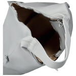 Módní dámská koženková kabelka na rameno Marixa, světle šedá