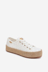 Krajkové tenisky espadrilky na platformě Lee Cooper LCW-26-31-4326 Bílé 41